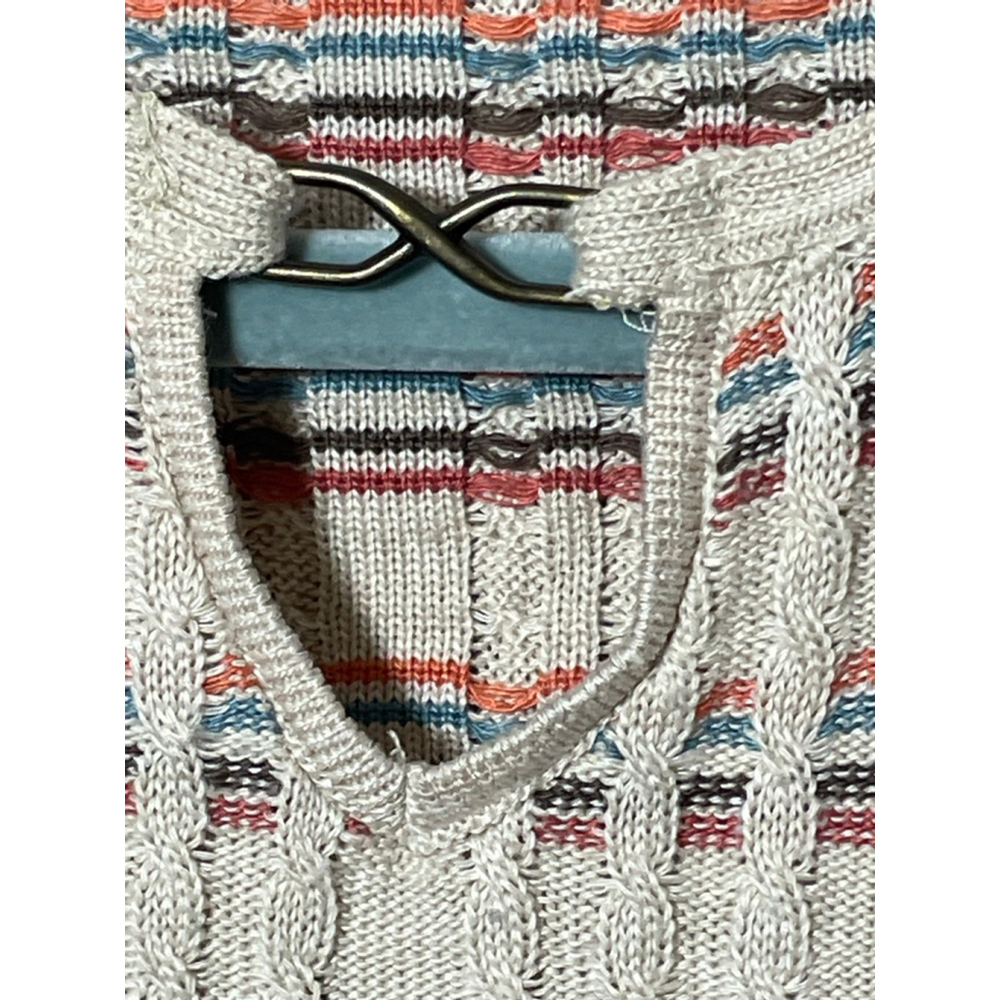 Women's Alfred Dunner Petite Crew Neck Sweater Beige Multicolor PL - Picture 5 of 7